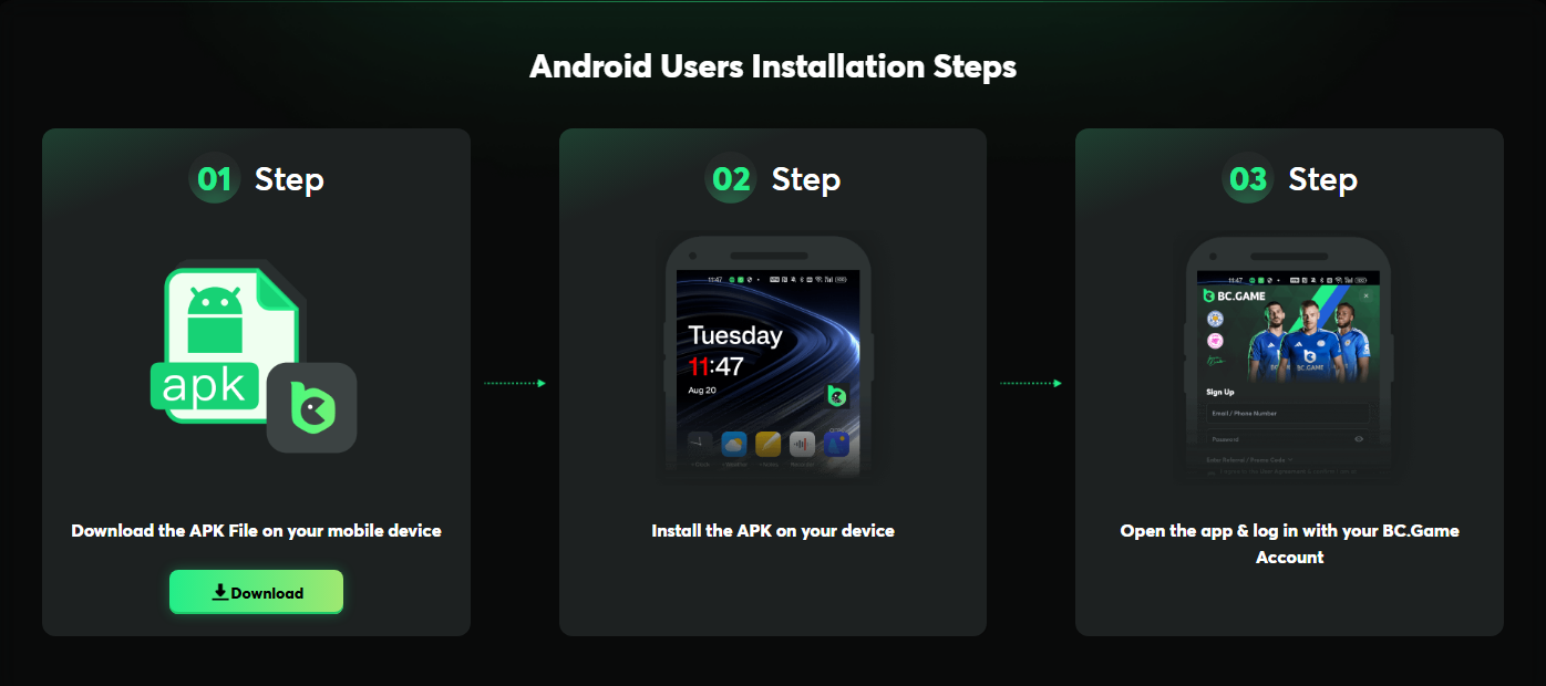 Download and Install BC Game APK on Android